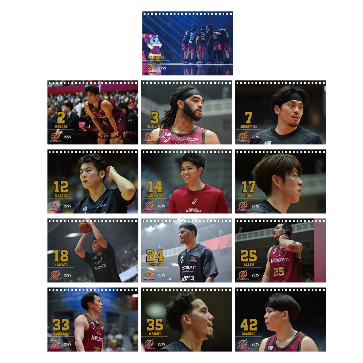 2025 THUNDERS 卓上カレンダー