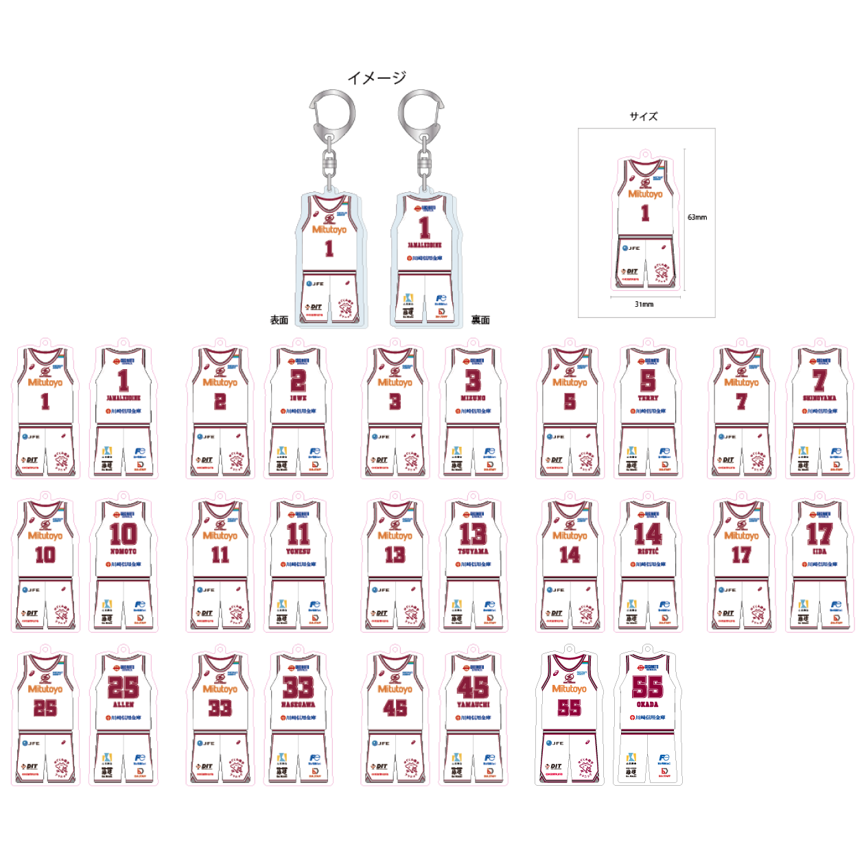 2025-26 シークレットユニフォームキーホルダー(AWAY)