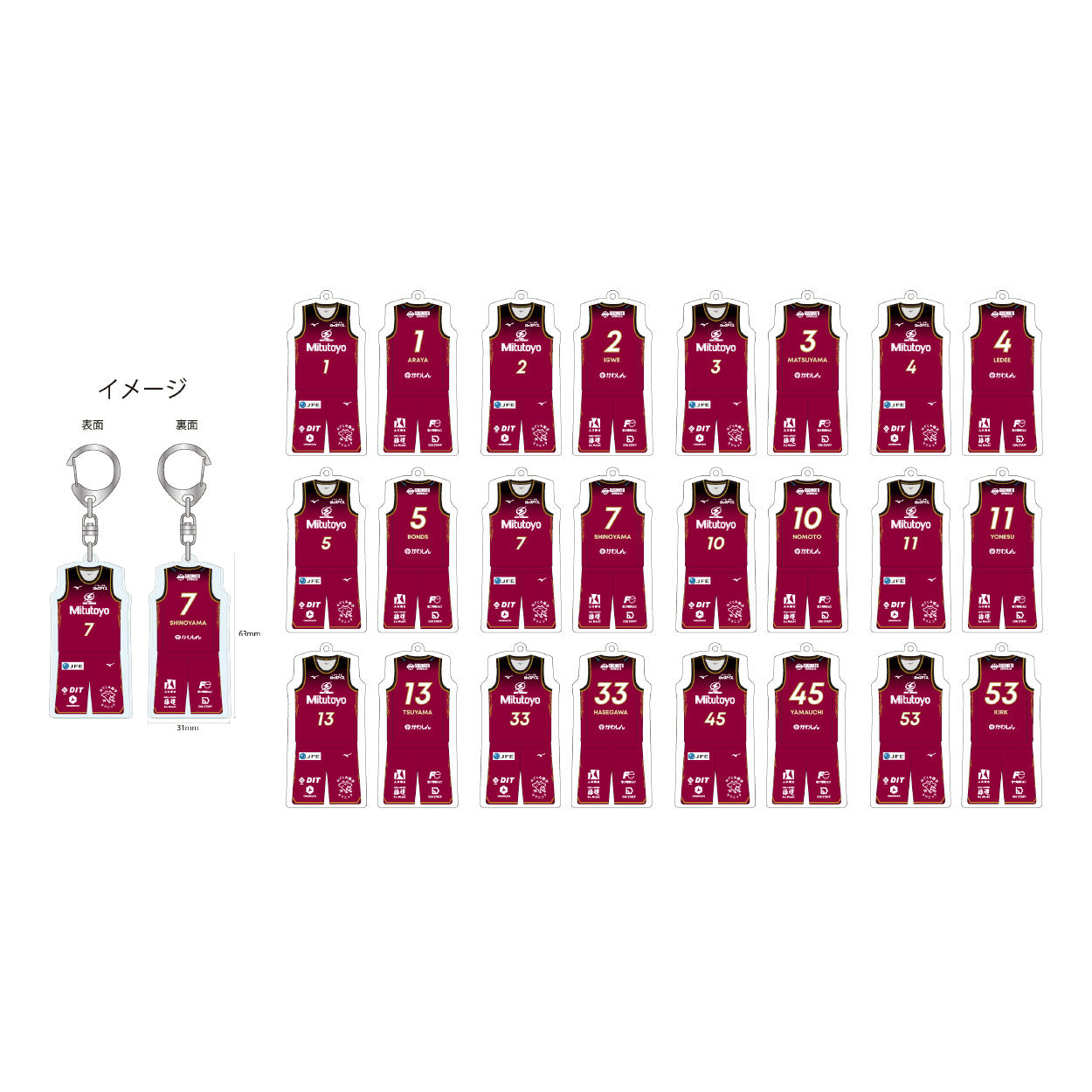 2026-27 シークレットユニフォームキーホルダー(HOME)